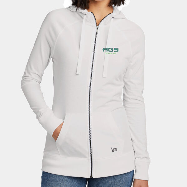 Ladies AGS Sueded Cotton Blend Full Zip Hoodie Thumbnail