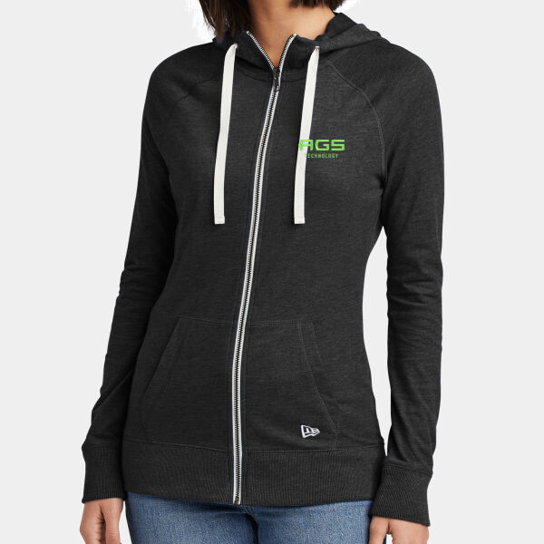 Ladies AGS Sueded Cotton Blend Full Zip Hoodie Thumbnail